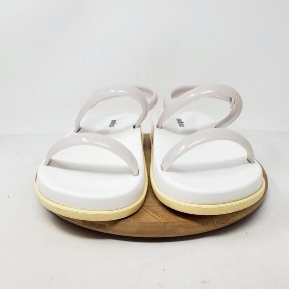 Melissa Soft Wave Sandals Womens 9 Jelly‎ White Grey Beach Pool Strappy Shoes - Picture 4 of 12